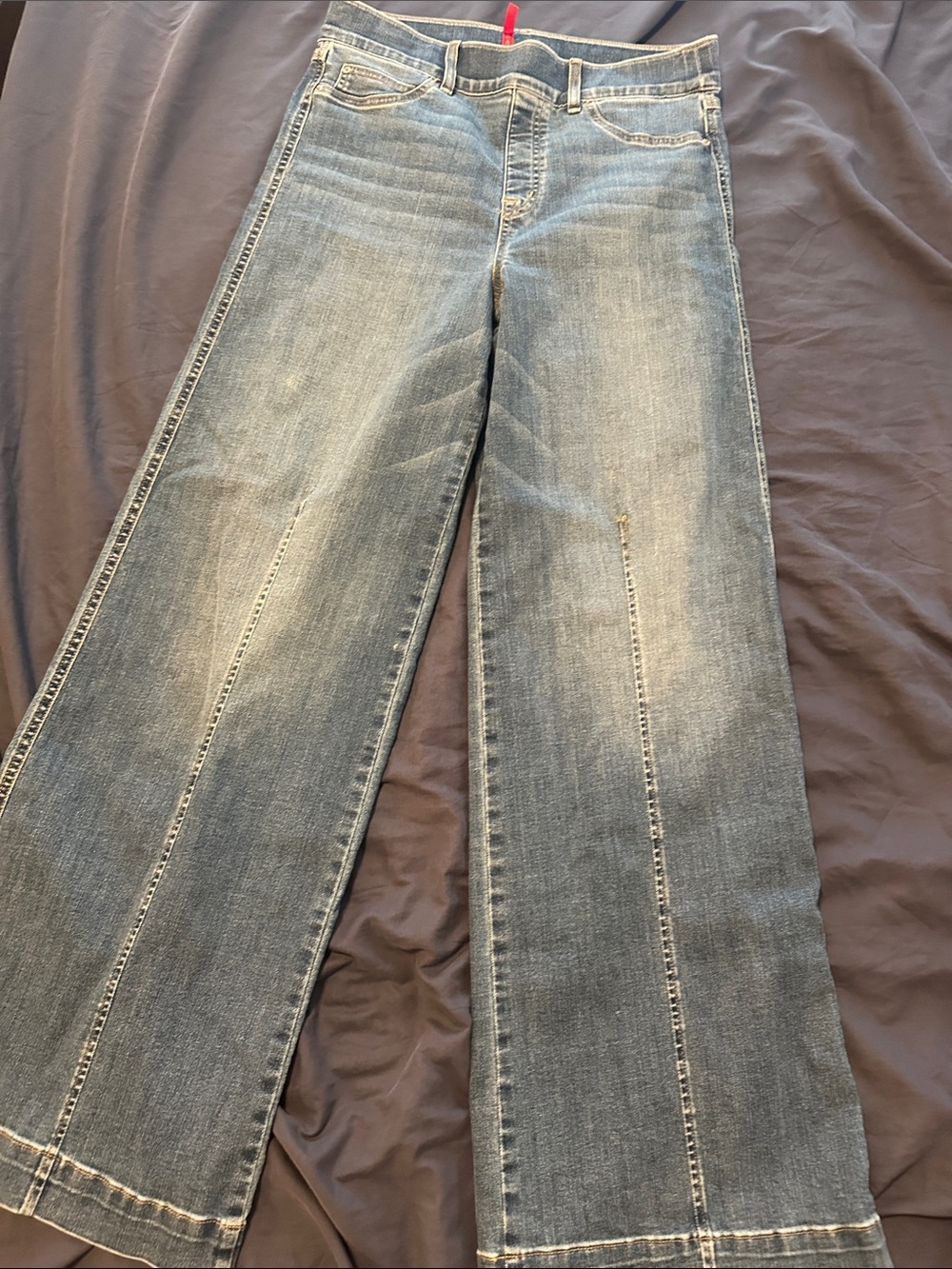 SPANX Wide-Leg Jeans in Light Blue Wash